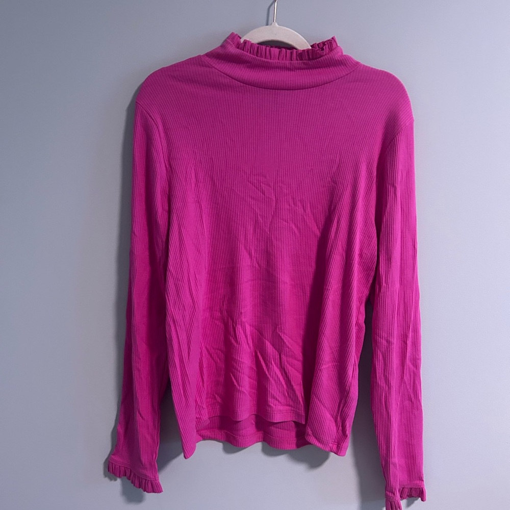 J. Crew Vibrant Pink Long Sleeve Top